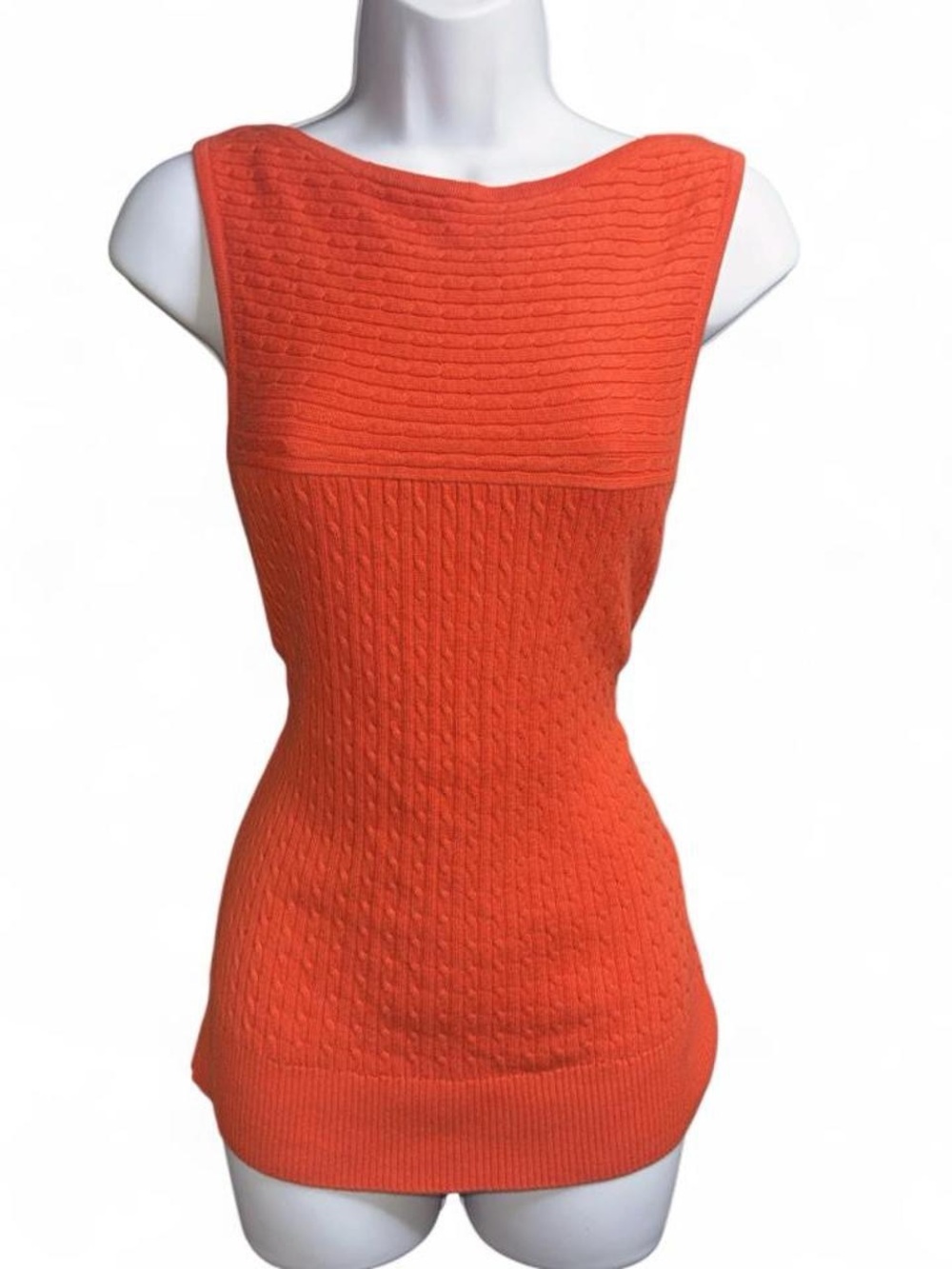 90’s JEANNE PIERRE Vibrant Orange boat neck Tank Top